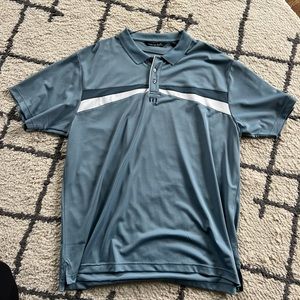 Travis Mathew Golf Polo, size XXL, light blue with white and darker blue accent